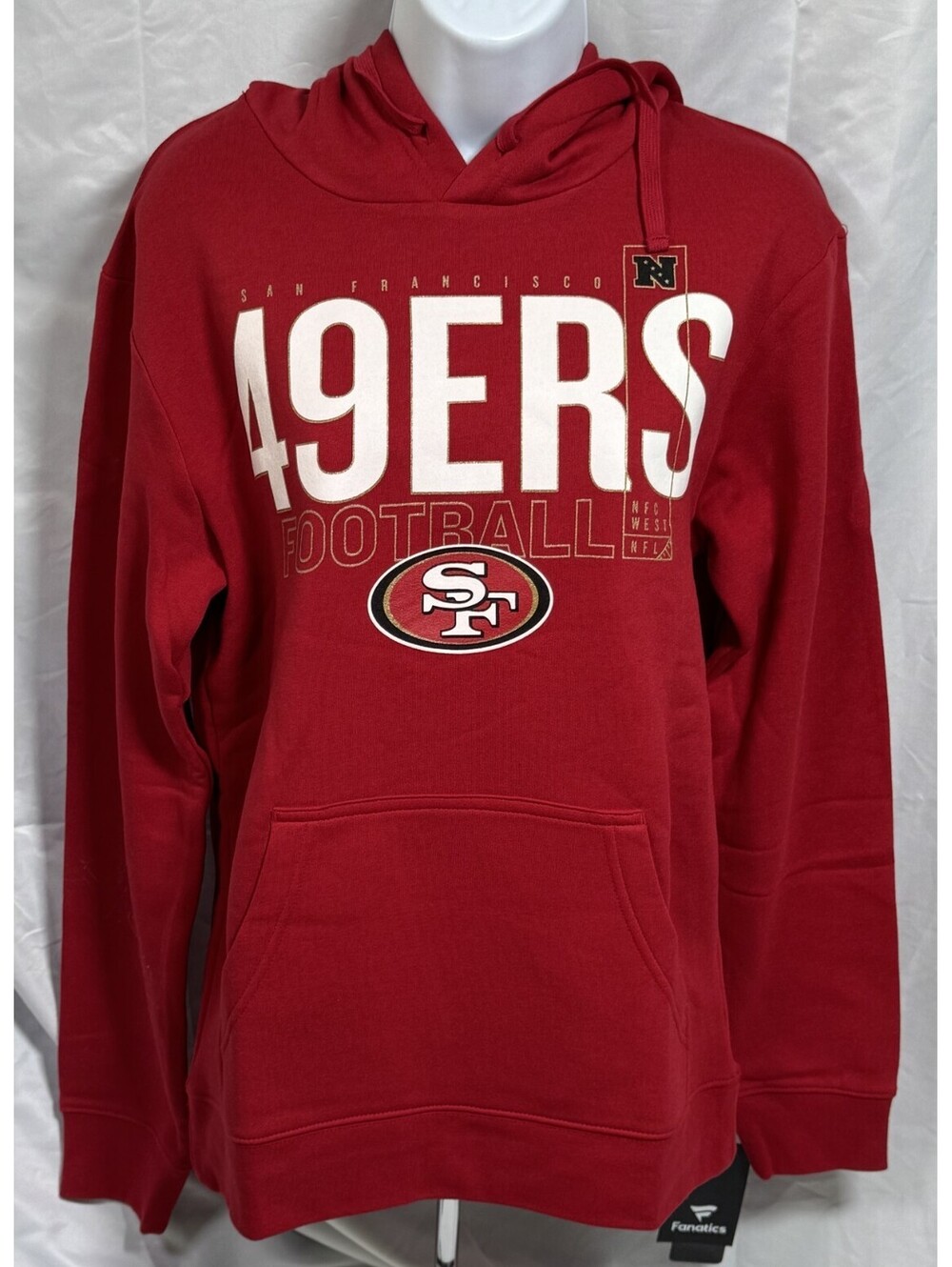San Francisco 49ers Fanatics Pullover Hoodie Sweatshirt Red Men's S NEW NWT